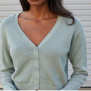BRANDY MEVLVILLE clover green cardigan